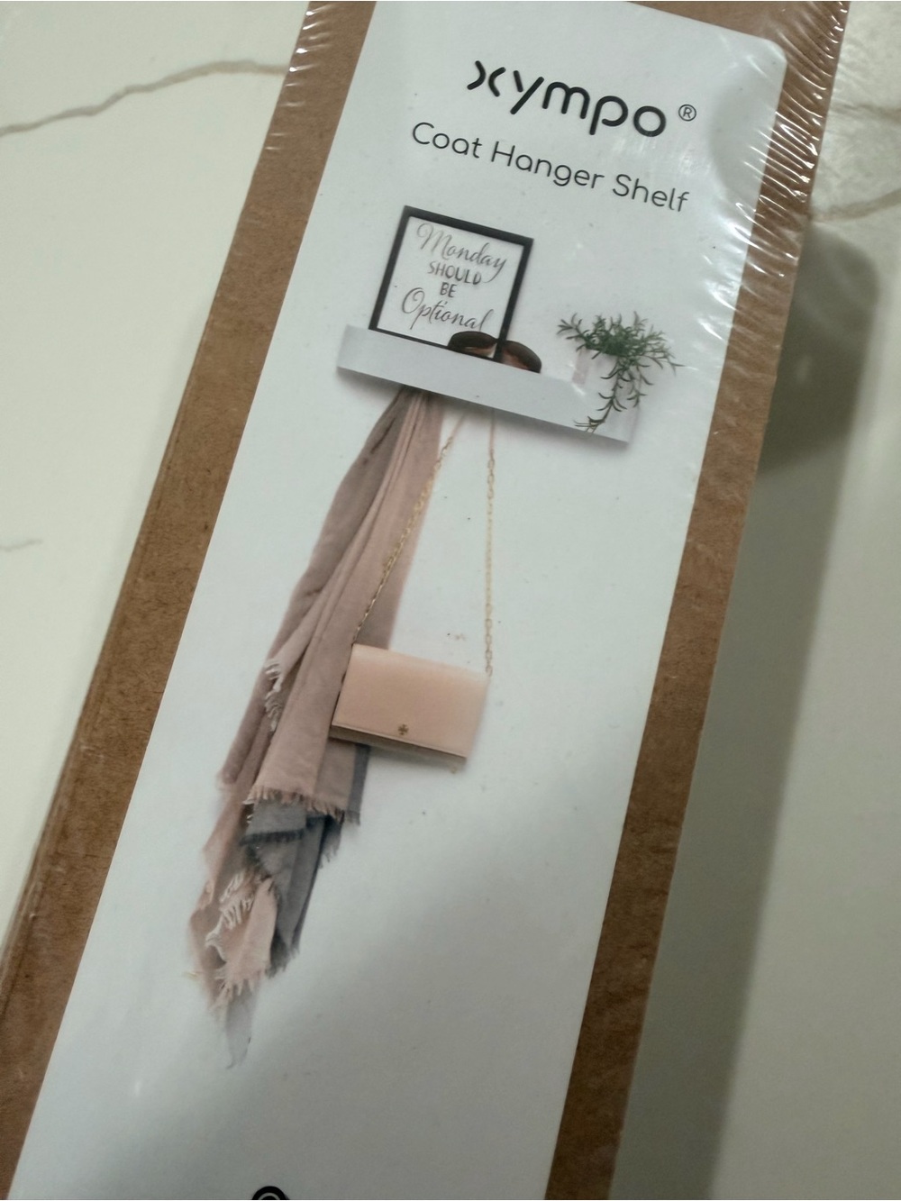 White Coat Hanger Shelf - Wall-Mounted Storage